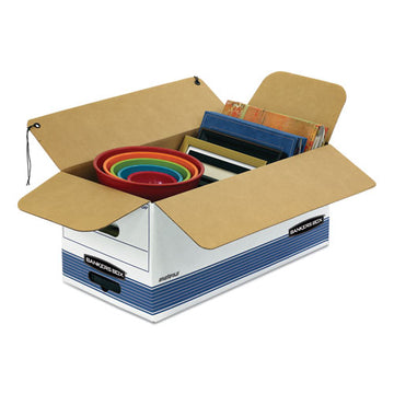 Bankers Box® Stor-file Medium-duty Strength Storage Boxes, Letter Files, 12.25" X 24.13" X 10.75", White-blue, 4-carton freeshipping - TVN Wholesale